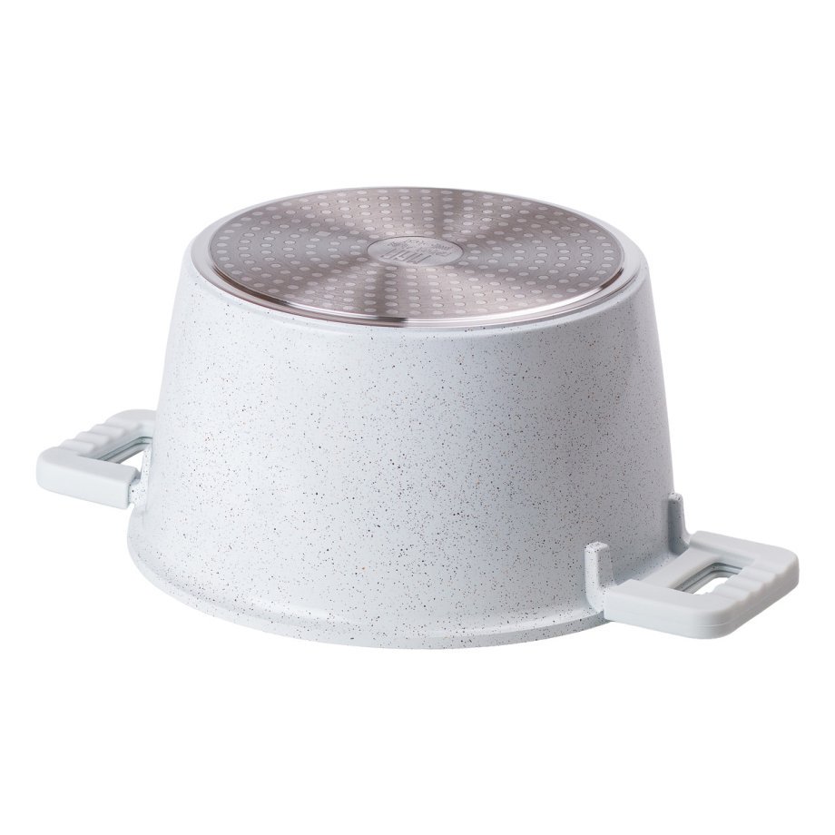 Алюмінієва каструля з керамічним покриттям антипригарним Ø 24 см Біла MGC