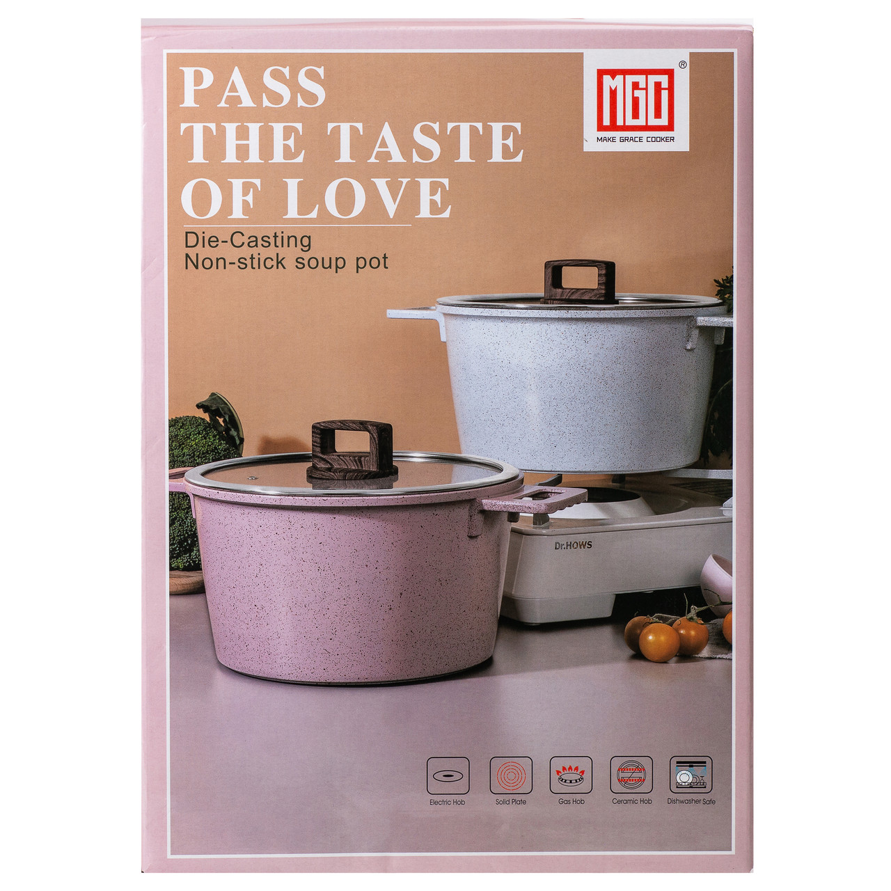 Алюмінієва каструля з керамічним покриттям антипригарним Ø 24 см Біла MGC