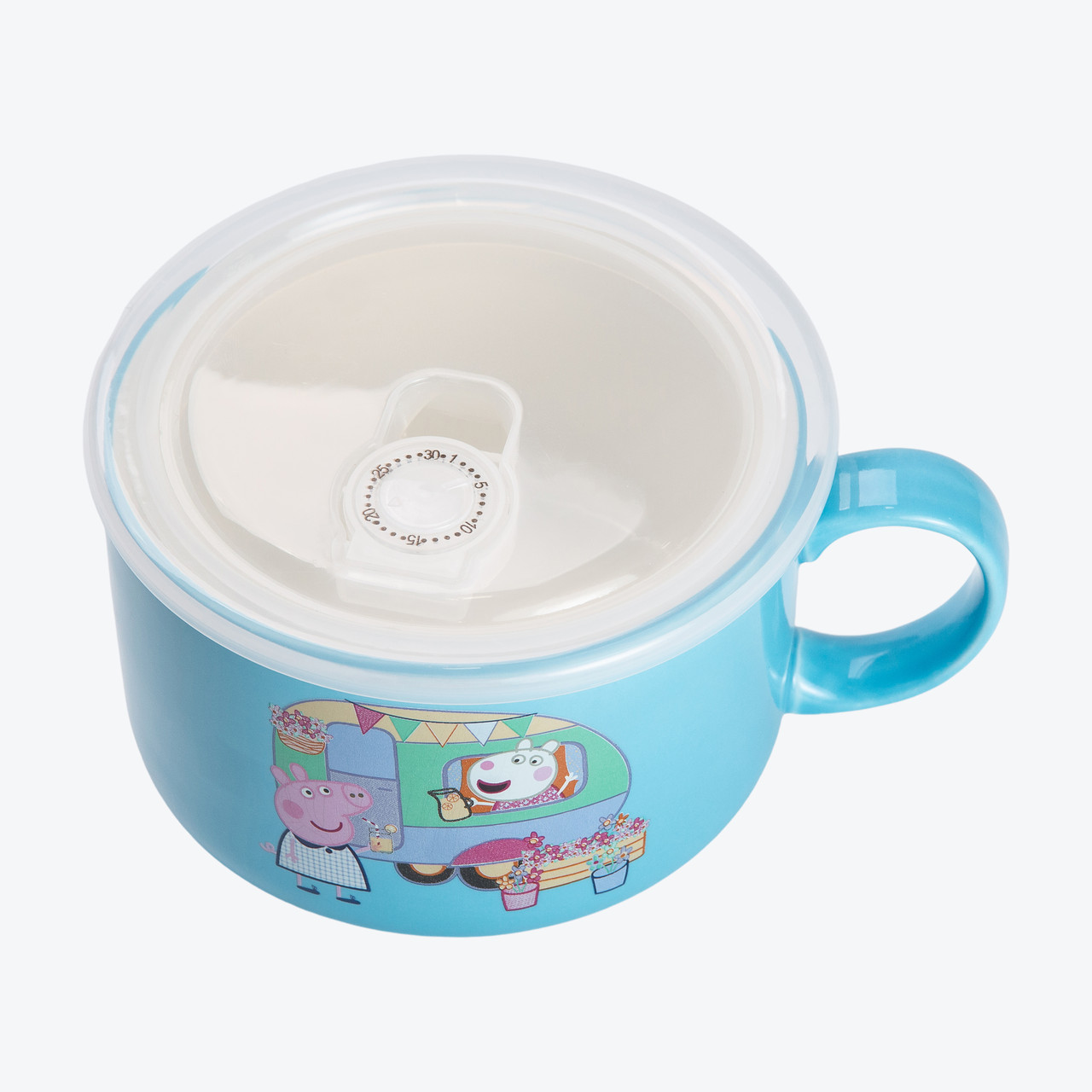 Миска для локшини керамічна 770 мл із герметичною кришкою, блакитна