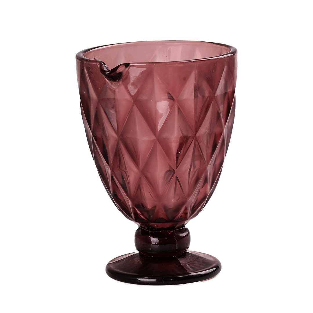 Глечик для напоїв із товстого скла 1 л гранований рожевий