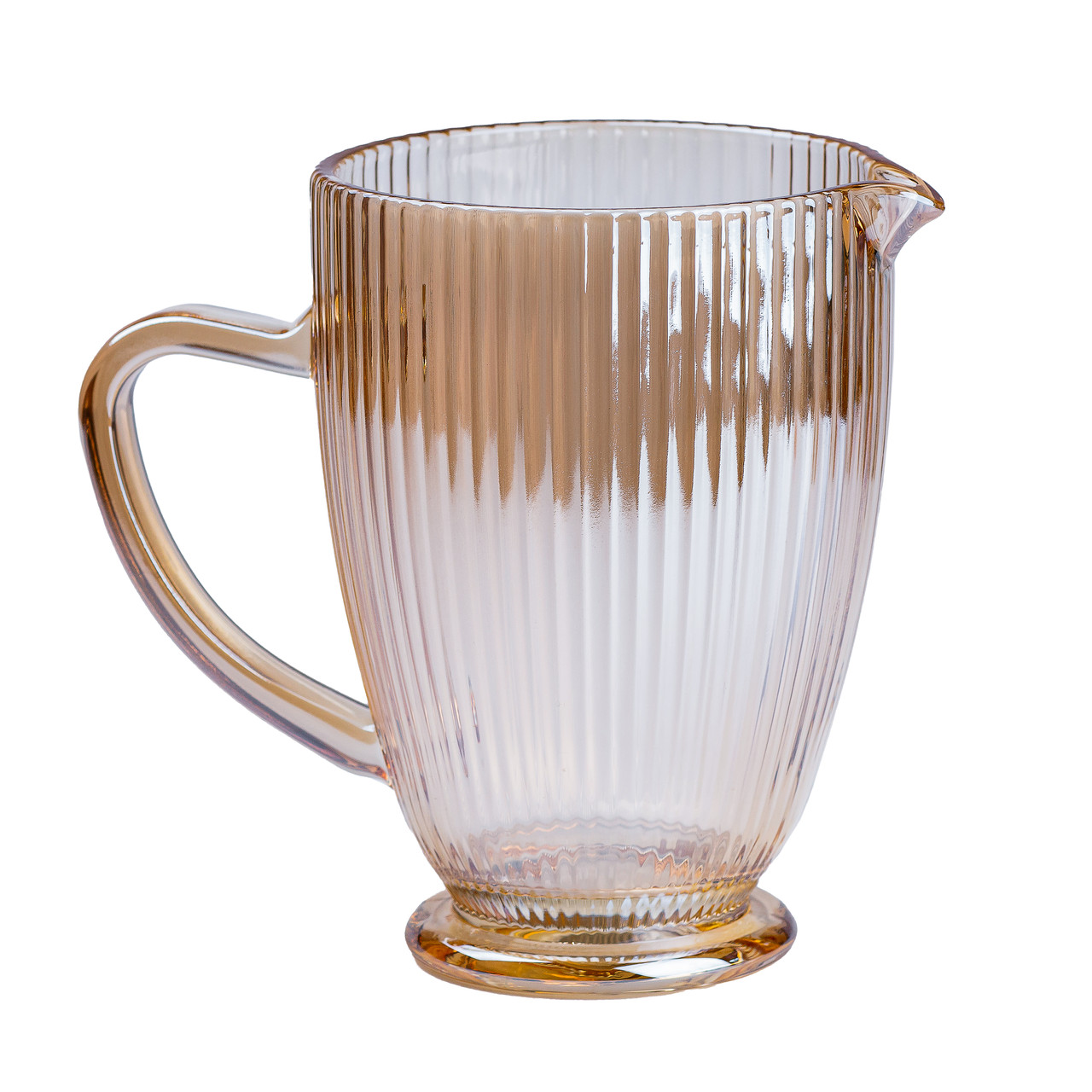 Набір скляний глечик і 6 склянок бурштиновий