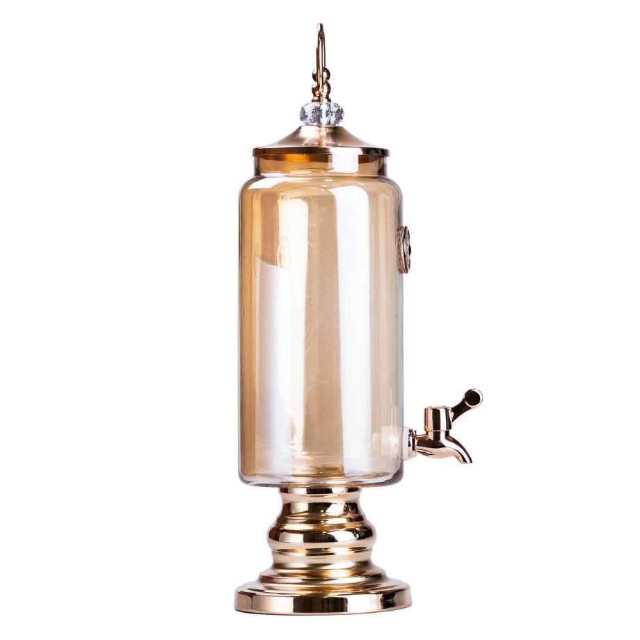 Лимонадниця скляна з краном на ніжці 2 л коричнева