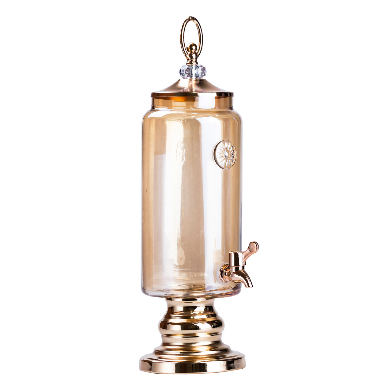 Лимонадниця скляна з краном на ніжці 2 л коричнева