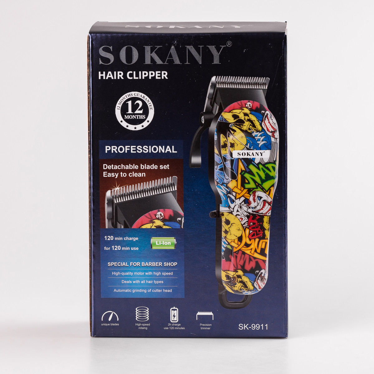 Машинка для стрижки Sokany SK-9911 професійна 4 насадки