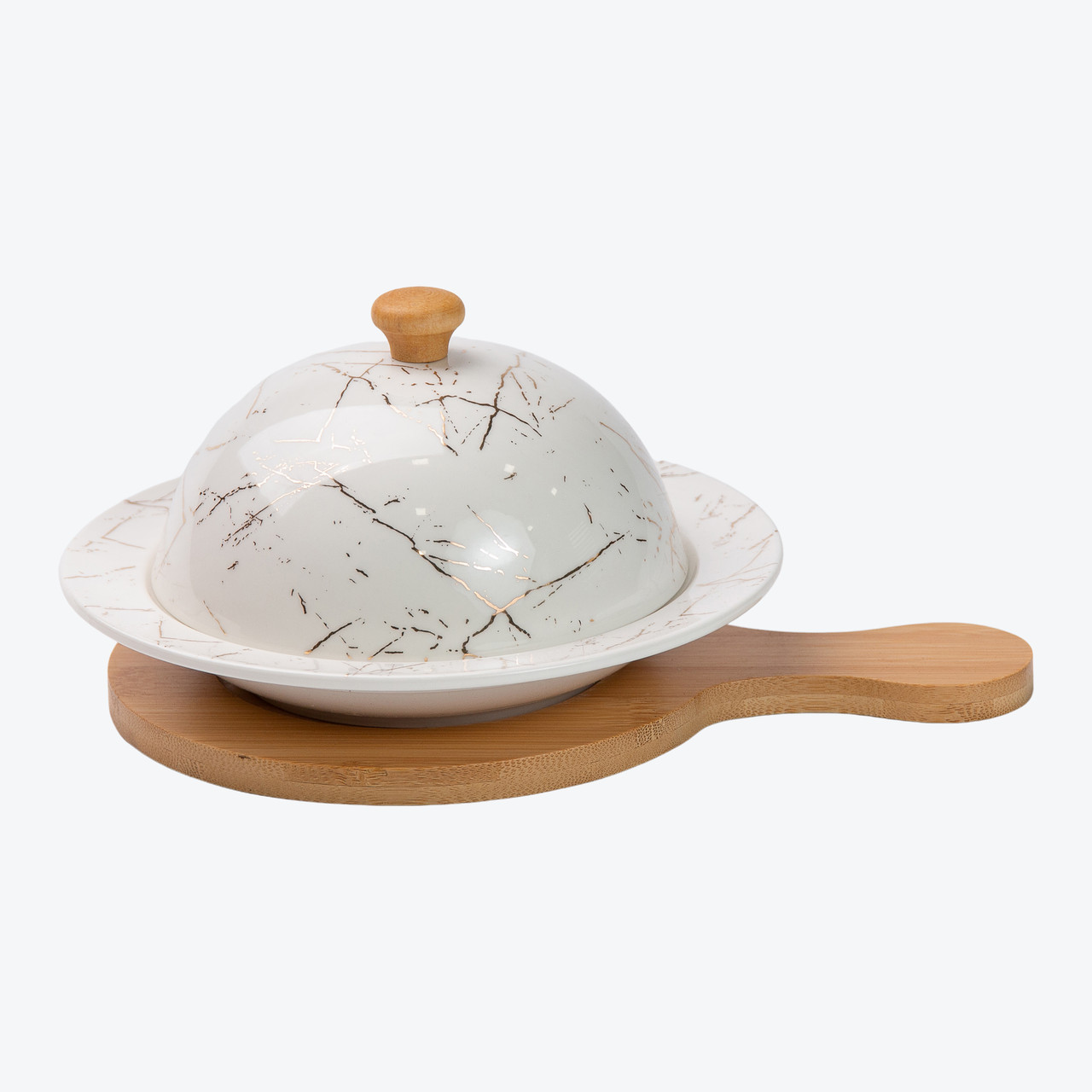 Маслянка керамічна 25*18,5*9 см на бамбуковій підставці