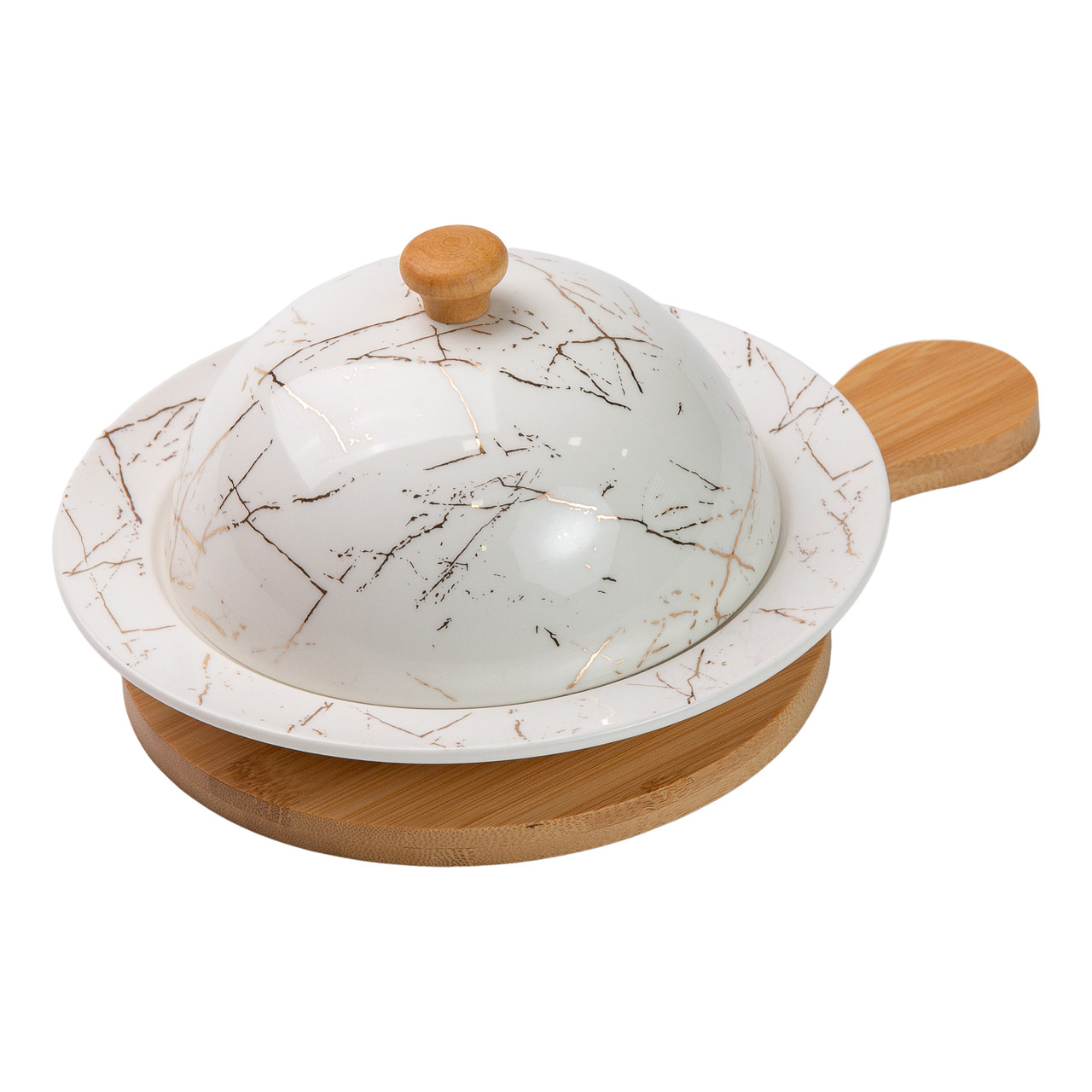 Маслянка керамічна 25*18,5*9 см на бамбуковій підставці