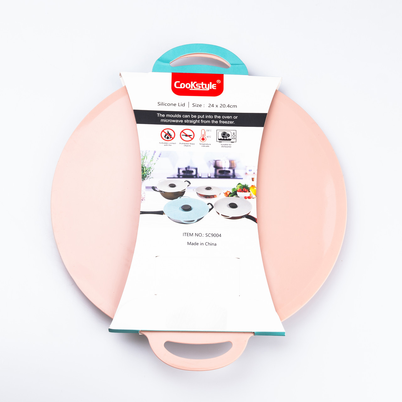 Багаторазова силіконова кришка універсальна 24 х 20.4 см рожева