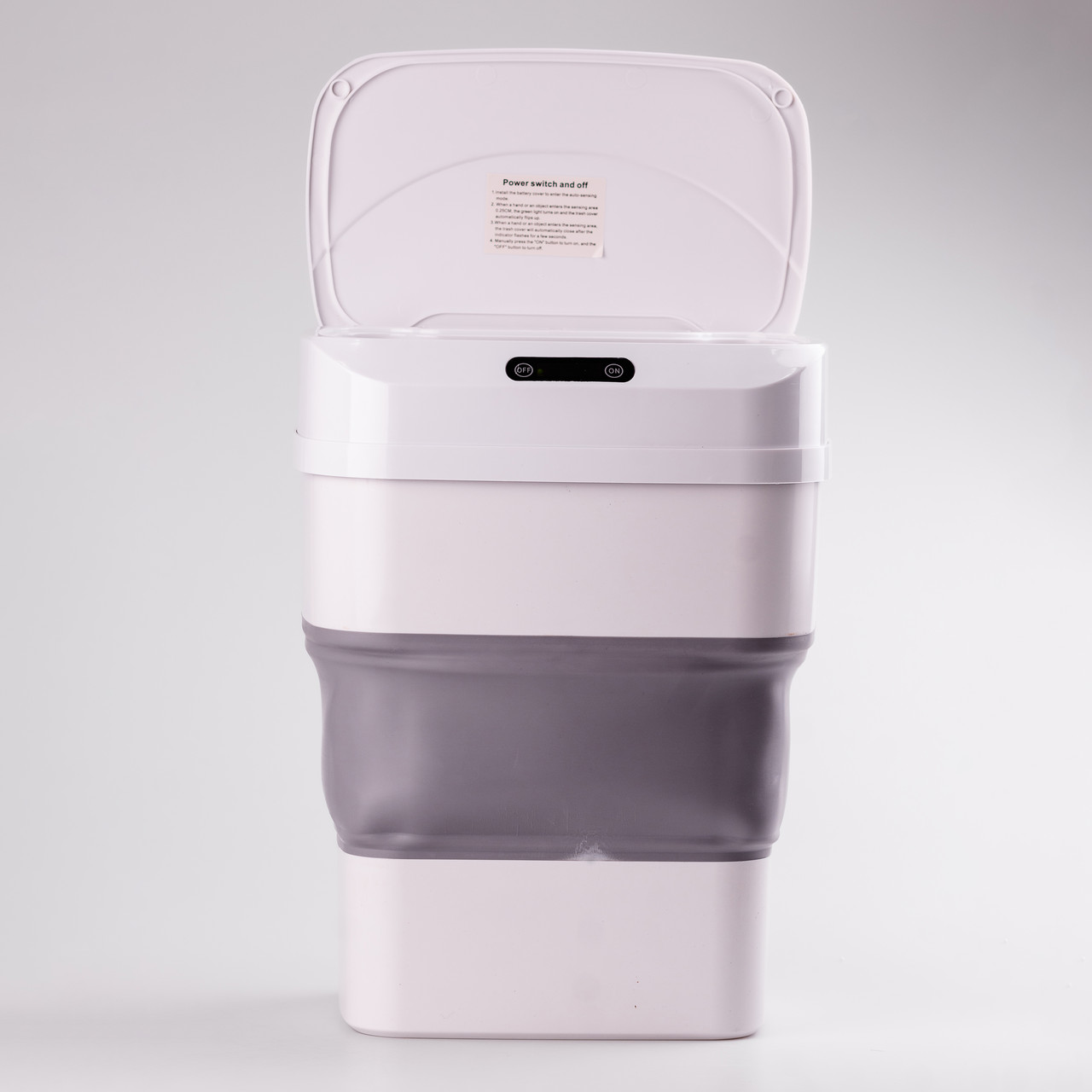 Відро для сміття складане із сенсорною кришкою від 8 л до 17.5 л сірий