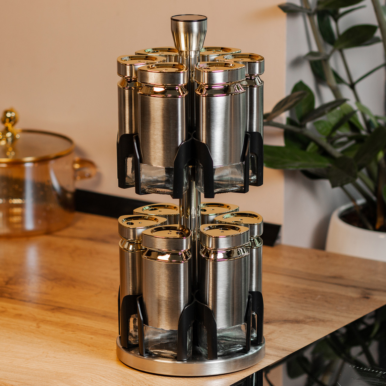 Набір баночок для спецій 12 шт. по 120 мл на підставці Карусель.