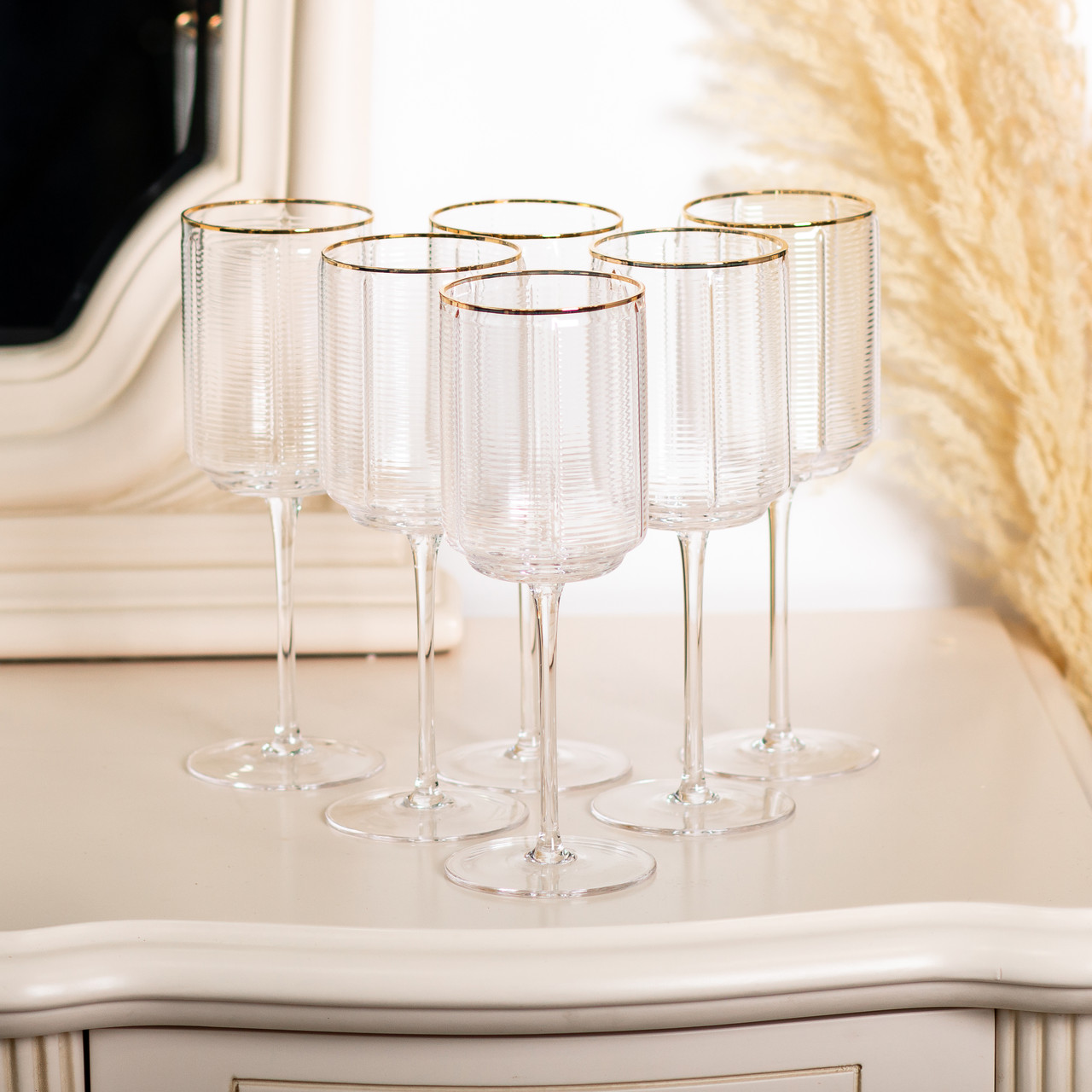 Набір з 6 високих келихів з тонкою ніжкою, 450 мл, для вина