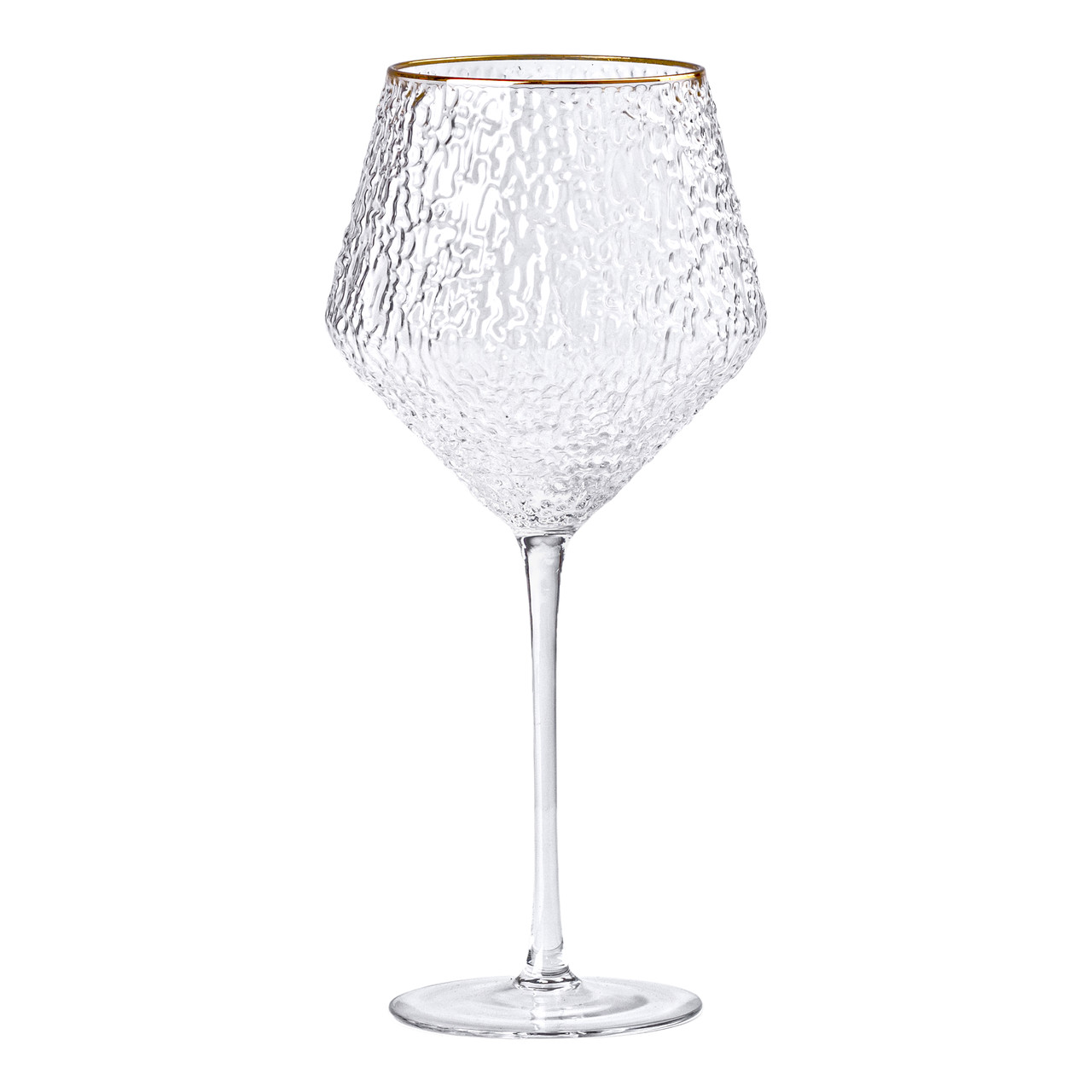 Набір фактурних келихів, 600 мл з тонкою ніжкою, комплект з 6, для вина