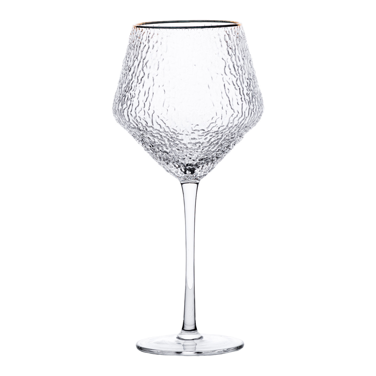 Набір фактурних келихів, 600 мл з тонкою ніжкою, комплект з 6, для вина