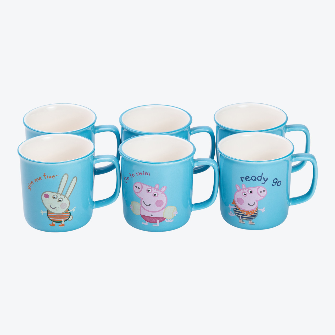 Набір із 6 чашок Peppa Pig, 150 мл, синій.
