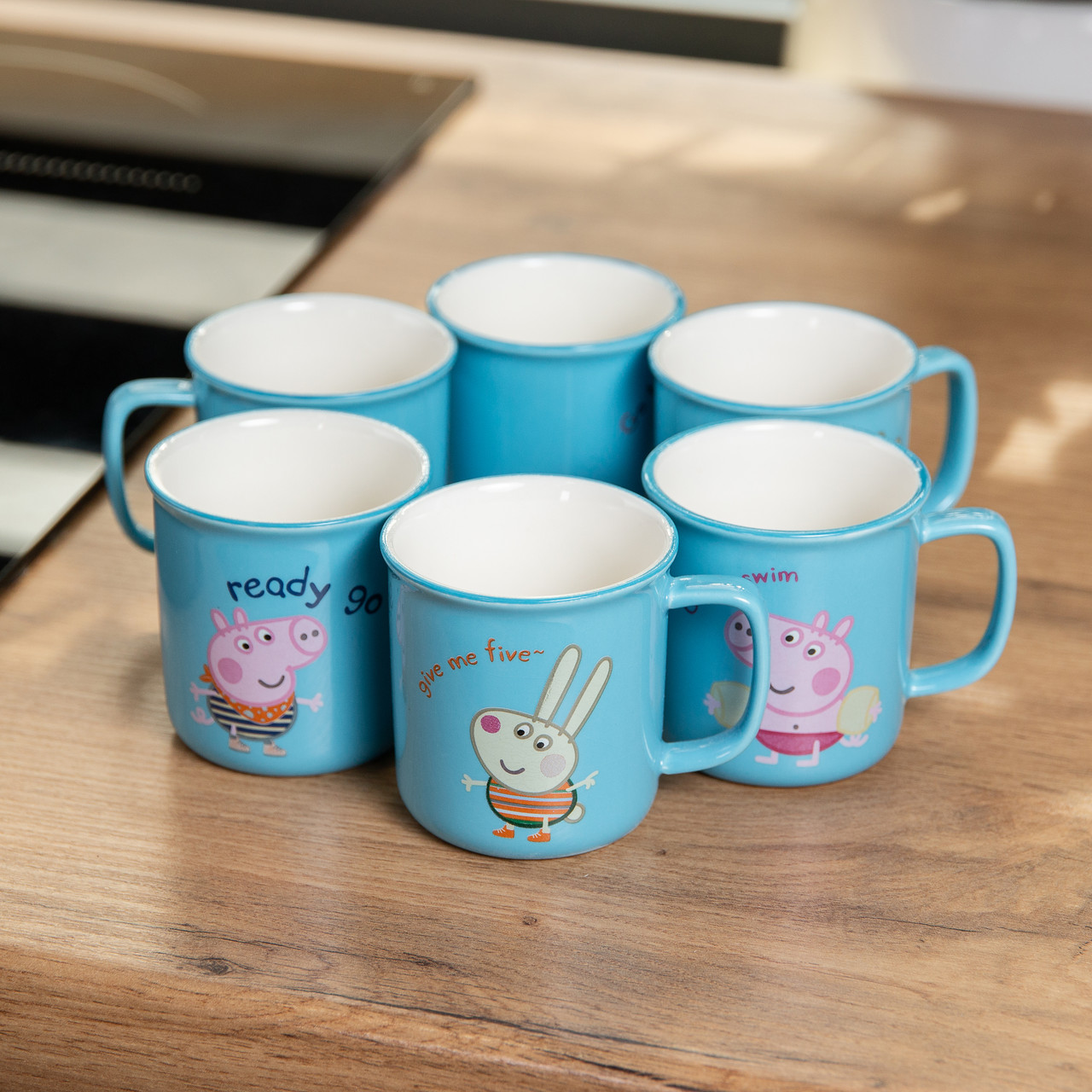 Набір із 6 чашок Peppa Pig, 150 мл, синій.