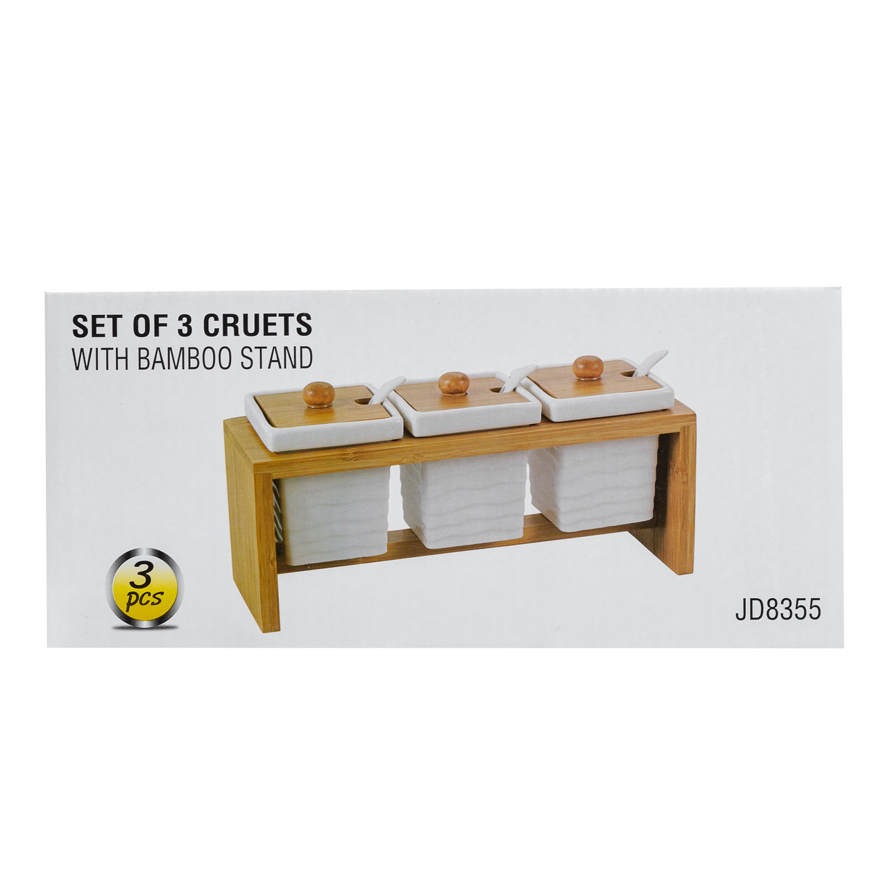 Набір для сипучих продуктів на бамбуковій підставці 3 шт по 150 л