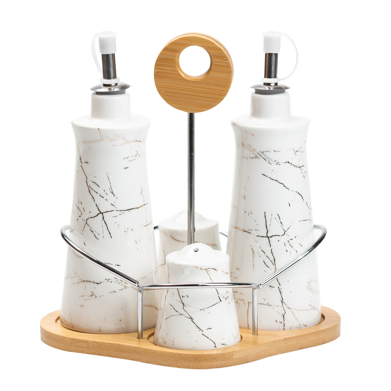 Набір для спецій 4 предмети на бамбуковій підставці