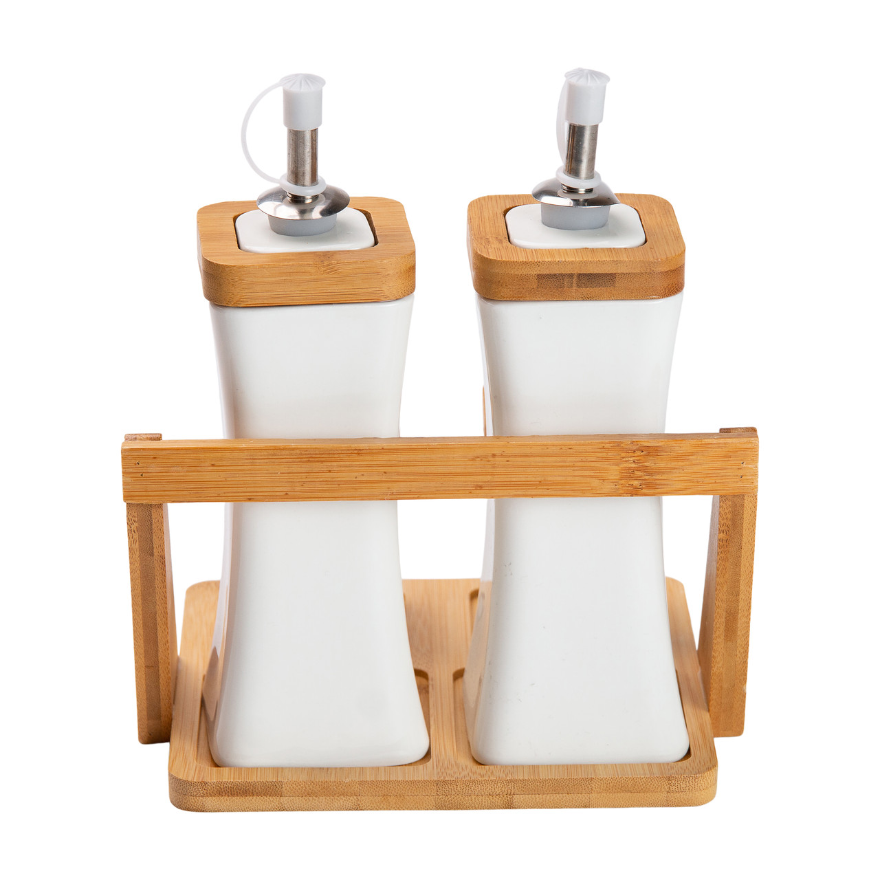 Набір для спецій керамічний 4 предмети на бамбуковій підставці