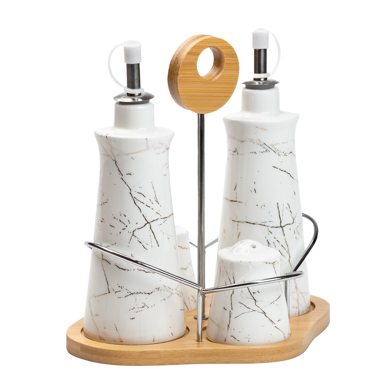 Набір для спецій 4 предмети на бамбуковій підставці