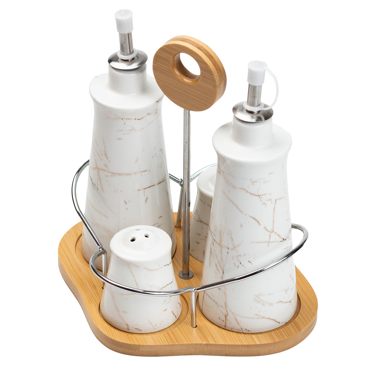 Набір для спецій 4 предмети на бамбуковій підставці