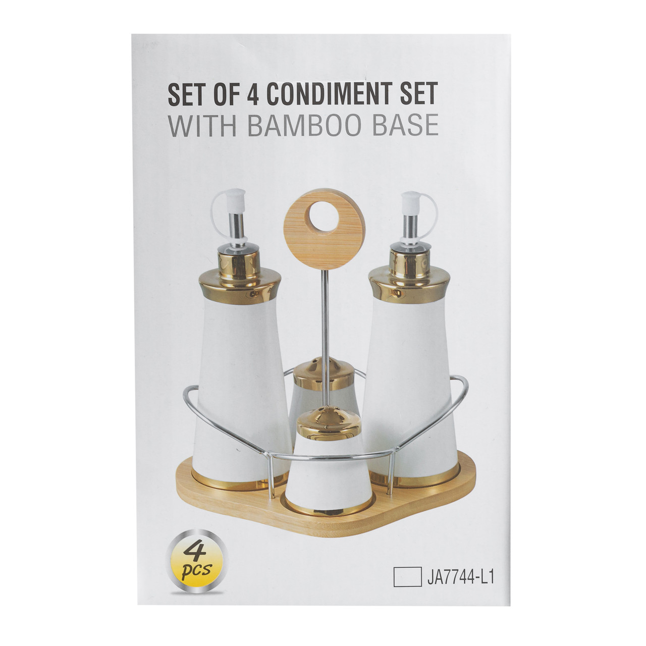 Набір для спецій 4 предмети на бамбуковій підставці