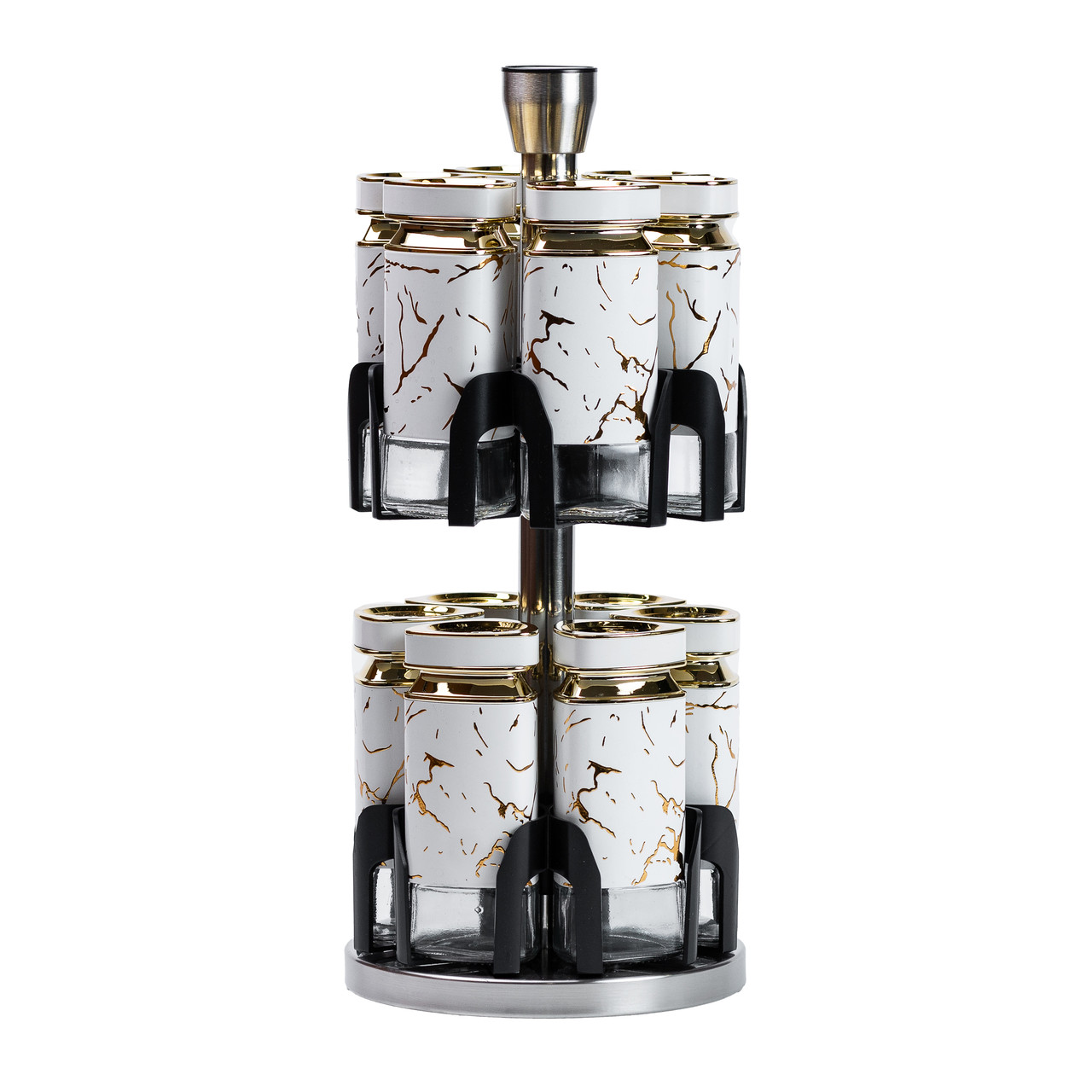 Набір для спецій на підставці карусель12 баночок по 120 мл