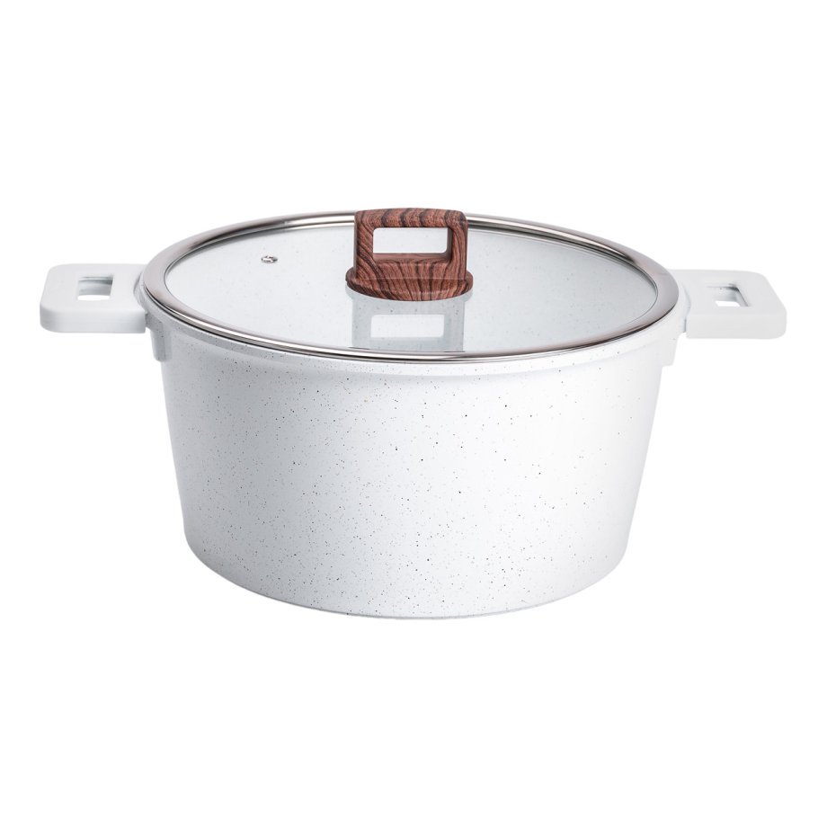 Набір посуду алюміній з товстим дном MGC з лопаткою, ополоником і щіткою білий