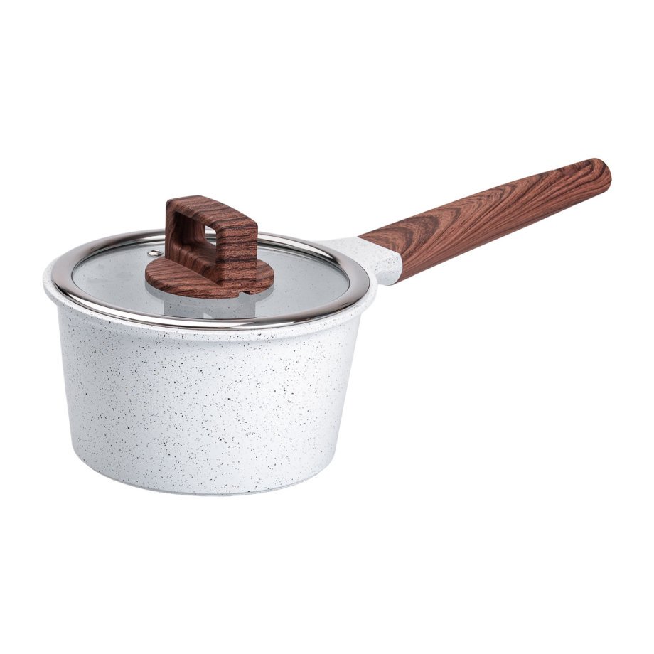 Набір посуду алюміній з товстим дном MGC з лопаткою, ополоником і щіткою білий