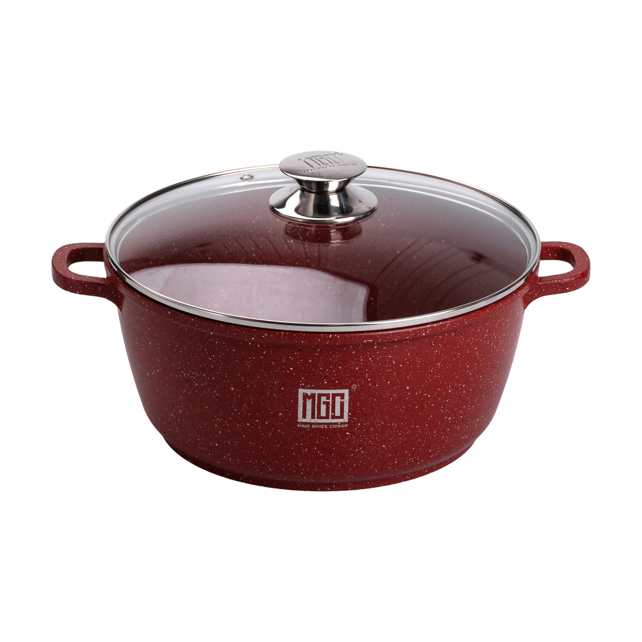 Набір із трьох алюмінієвих каструль із товстим дном та кришками з антипригарним покриттям MGC