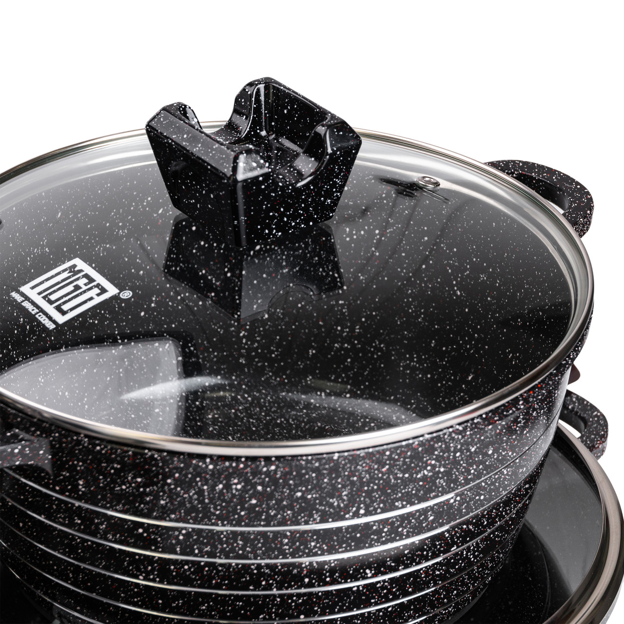 Набір із 5 господарських каструль, 2,5-9 літрів, товсте дно, алюміній MGC