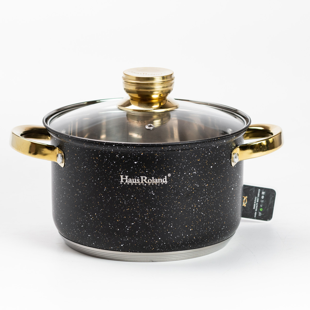 Набір каструль з нержавіючої сталі 4 шт 6,1/3,9/2,8/2,1 л чорний