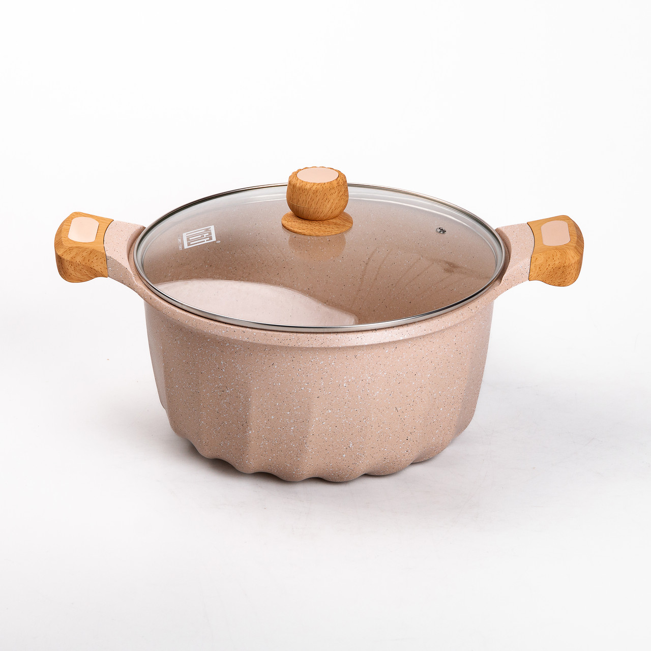 Набір із трьох каструль та сковорідок з кришками 24, 28, 32 см, товстодонне алюмінієве дно MGC