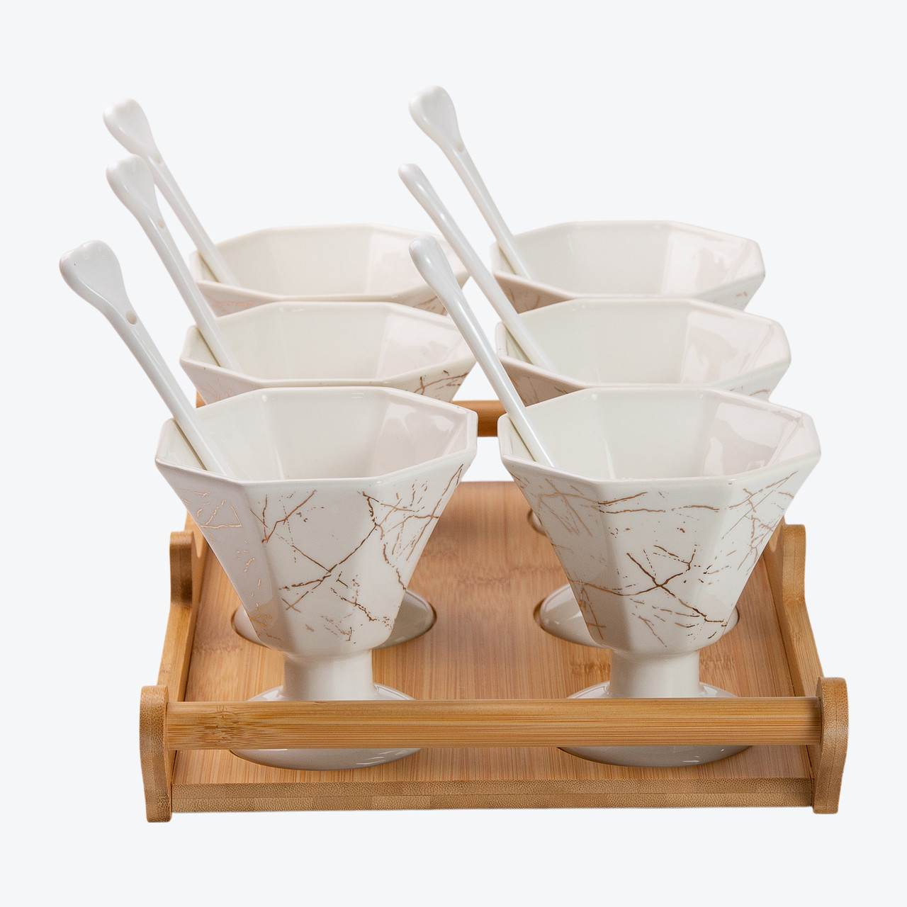 Набір із 6 креманок 200 мл, кераміка білий