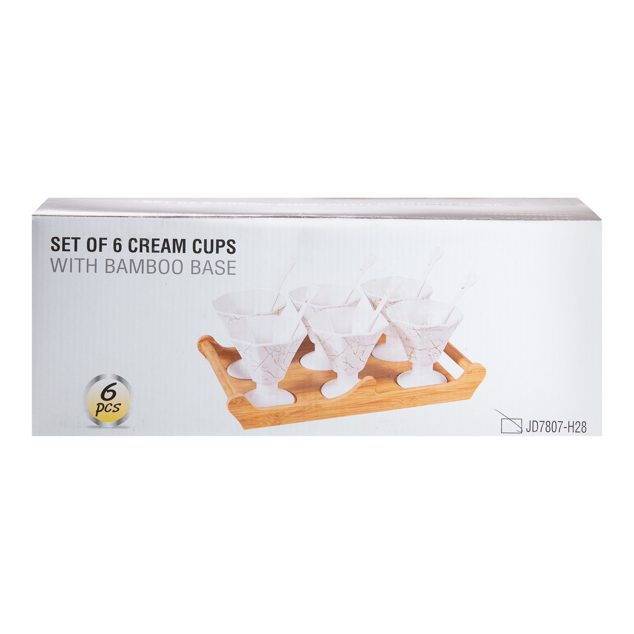 Набір із 6 креманок 200 мл, кераміка білий