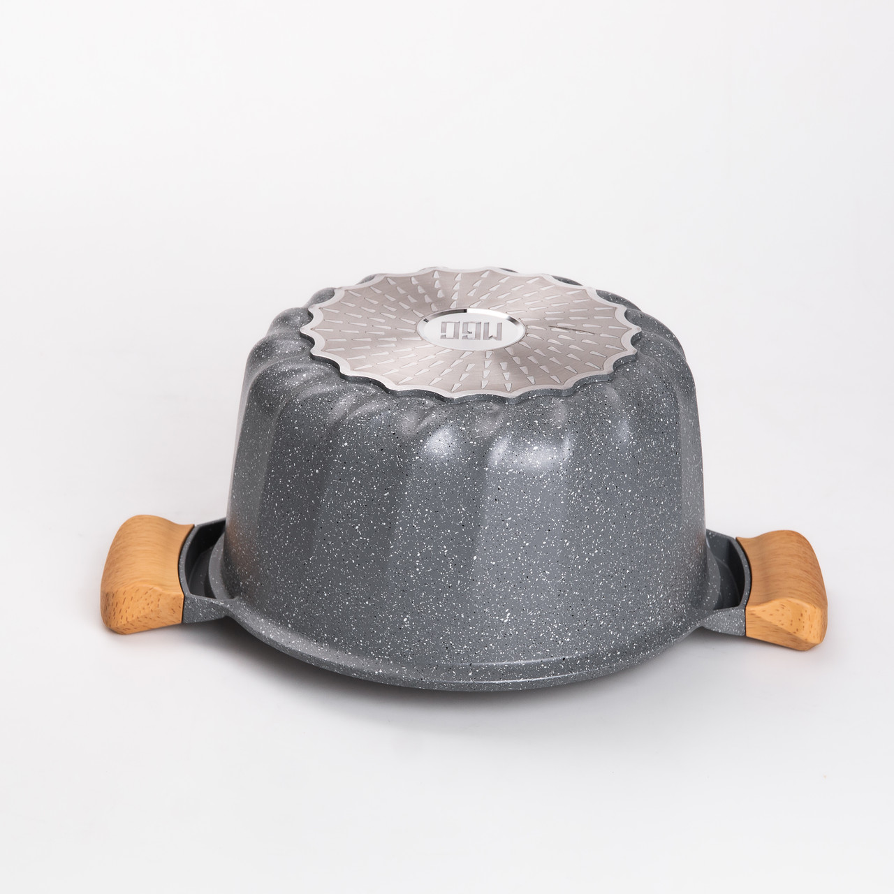 Набір посуду, 3 каструлі, алюмінієва товстодонна каструля MGC з лопаткою та ополоником, сірий.