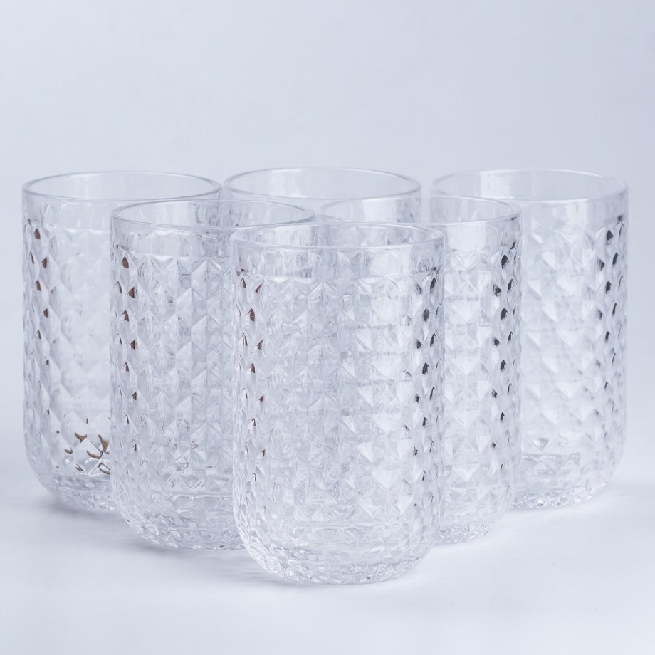 Набір склянок 6 штук по 450 мл скляні прозорі