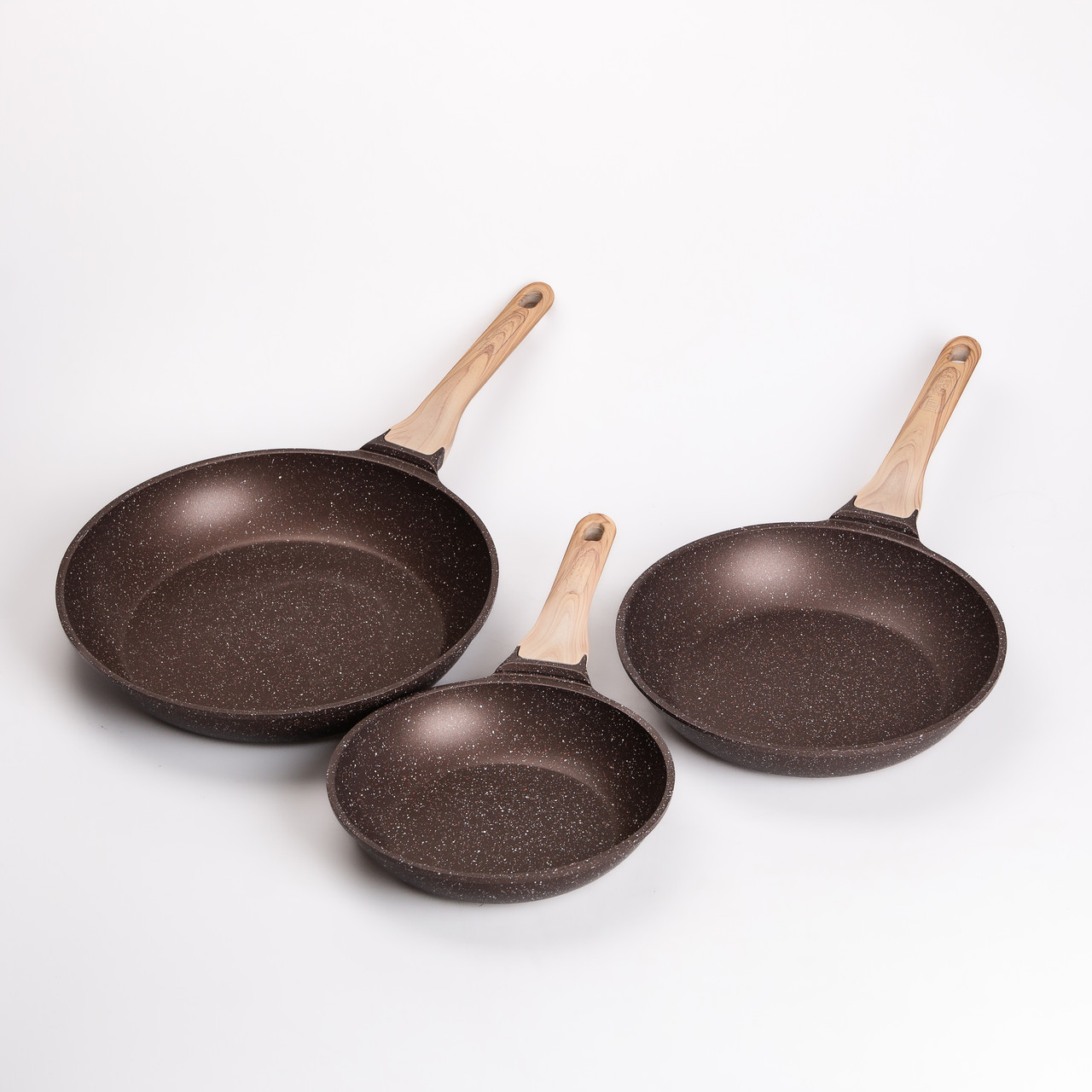 Набір кавових сковорідок з товстим дном і антипригарним покриттям для усіх типів плит