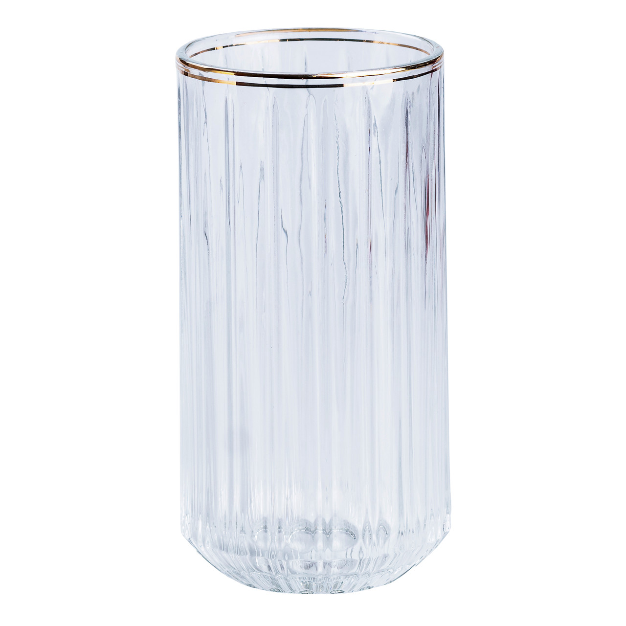 Набір склянок із 6 штук по 380 мл прозорий із золотим обідком