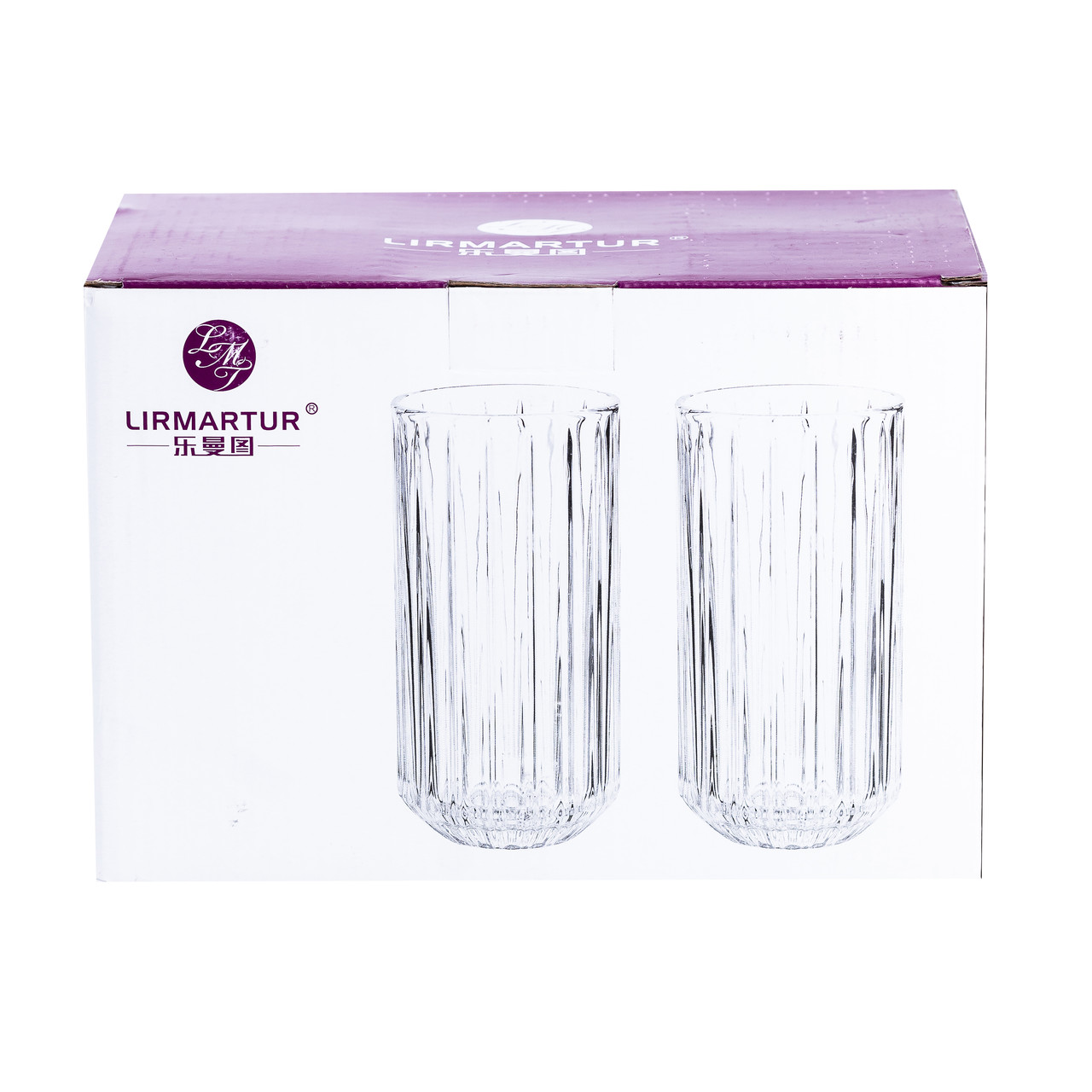 Набір склянок із 6 штук по 380 мл прозорий із золотим обідком