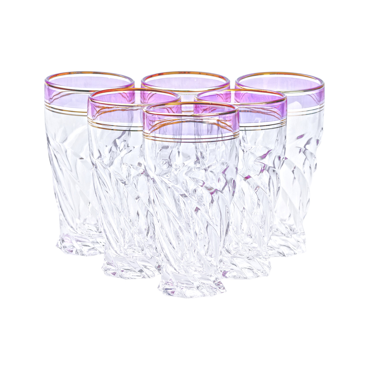 Набір високих склянок 6 штук по 250 мл рожевий