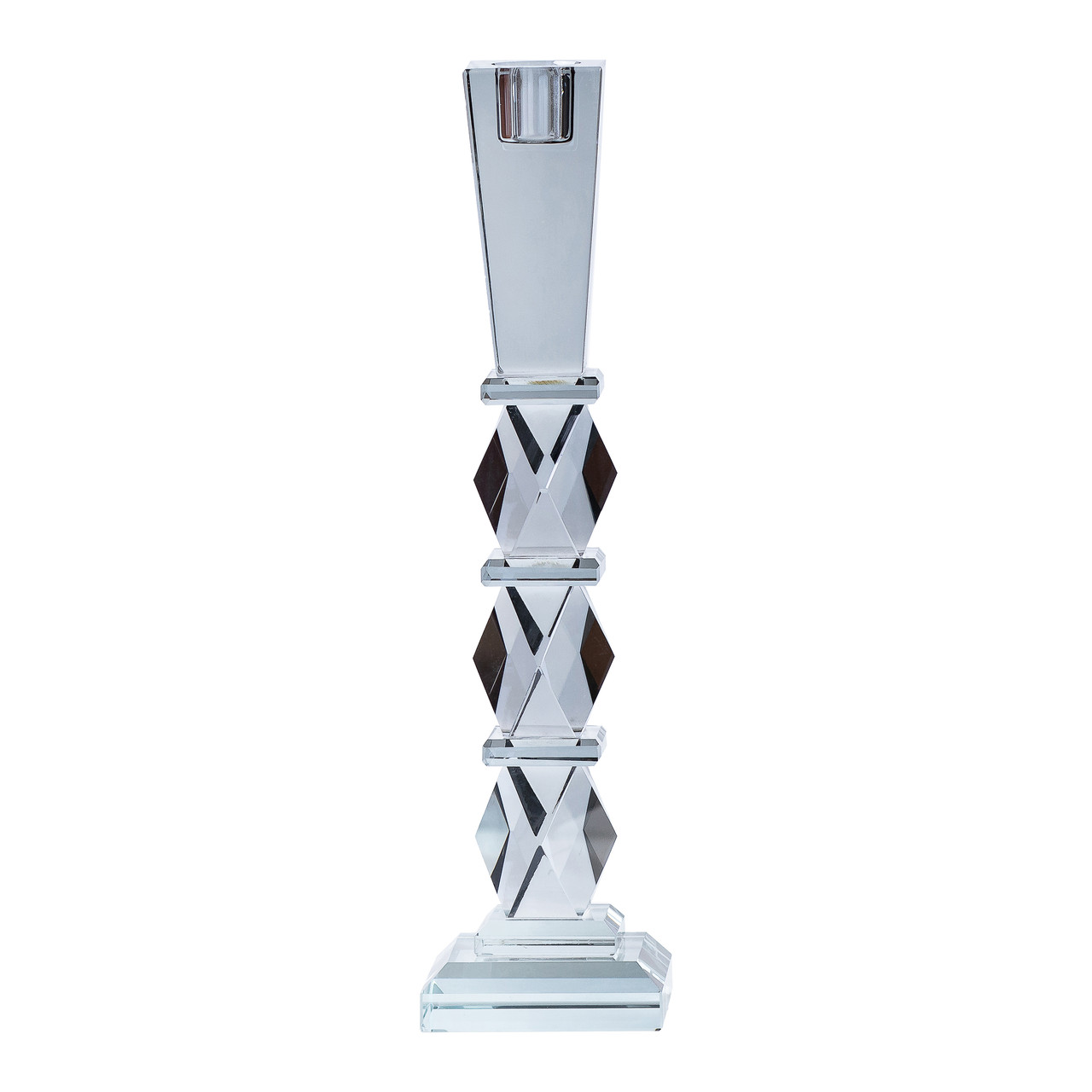 Свічник скляний 27.5 (см) високий на 1 свічку класичний