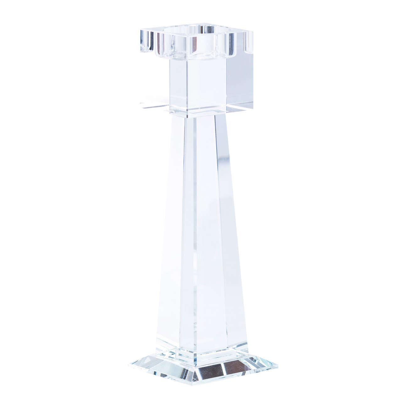 Скляний підсвічник 20.5 (см) квадратний на 1 свічку