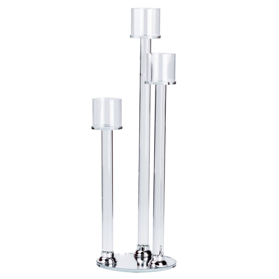 Підсвічник на 3 свічки скляний 36.5/47.0/56.5 см