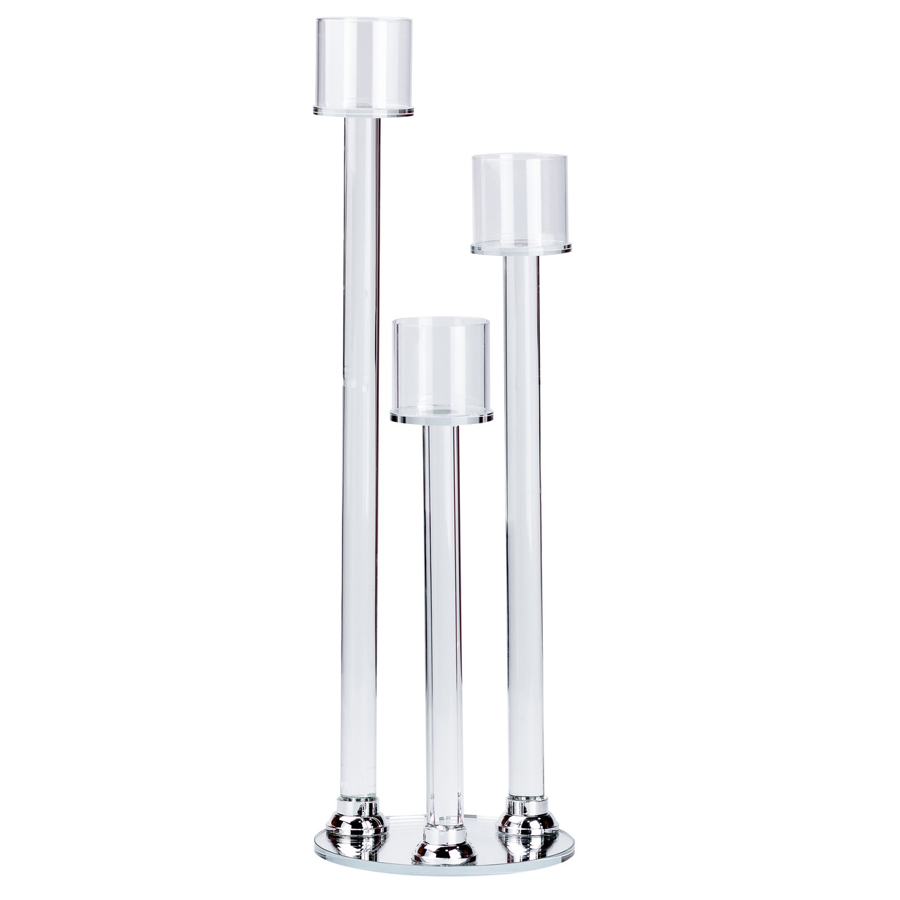 Підсвічник на 3 свічки скляний 36.5/47.0/56.5 см