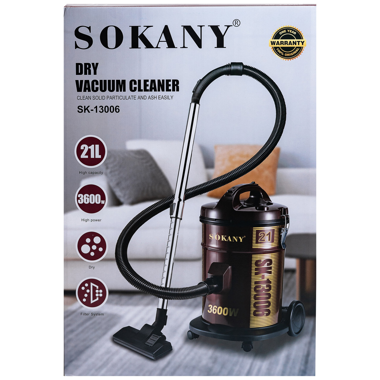 Пилосос SOKANY SK-13006 професійний з мішком 21 л