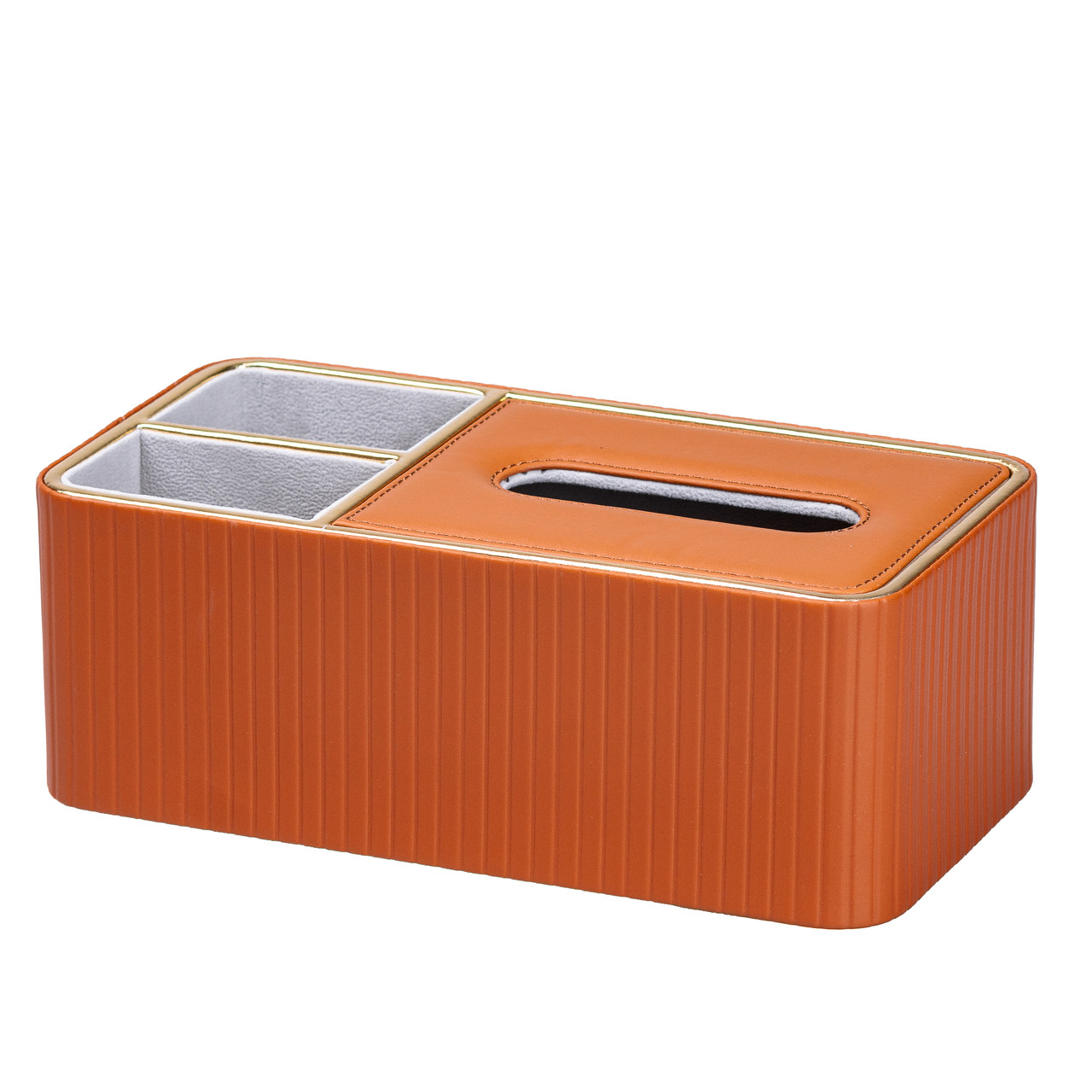 Серветниця на стіл з еко-шкіри з двома відділеннями 27 х 13.5 х 10 см Коричневий