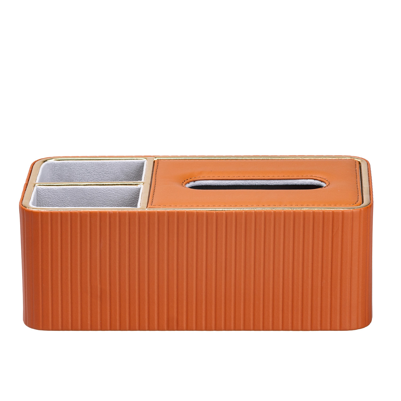 Серветниця на стіл з еко-шкіри з двома відділеннями 27 х 13.5 х 10 см Коричневий