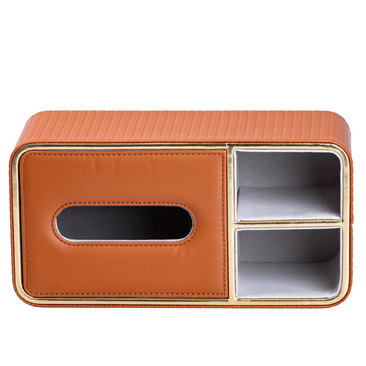 Серветниця на стіл з еко-шкіри з двома відділеннями 27 х 13.5 х 10 см Коричневий