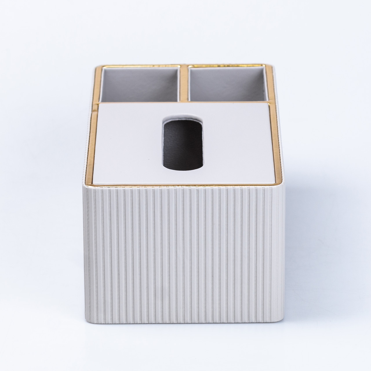 Серветниця-органайзер з еко-шкіри 3 відділення 27*14*10 см Білий