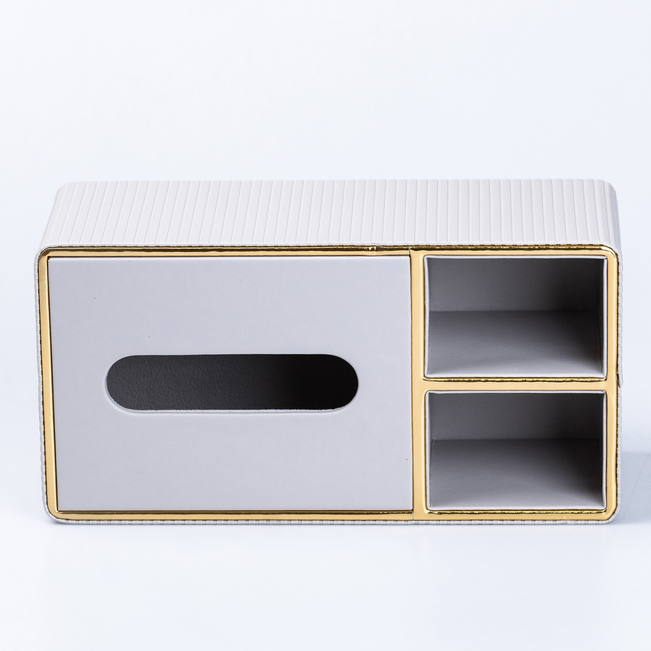 Серветниця-органайзер з еко-шкіри 3 відділення 27*14*10 см Білий