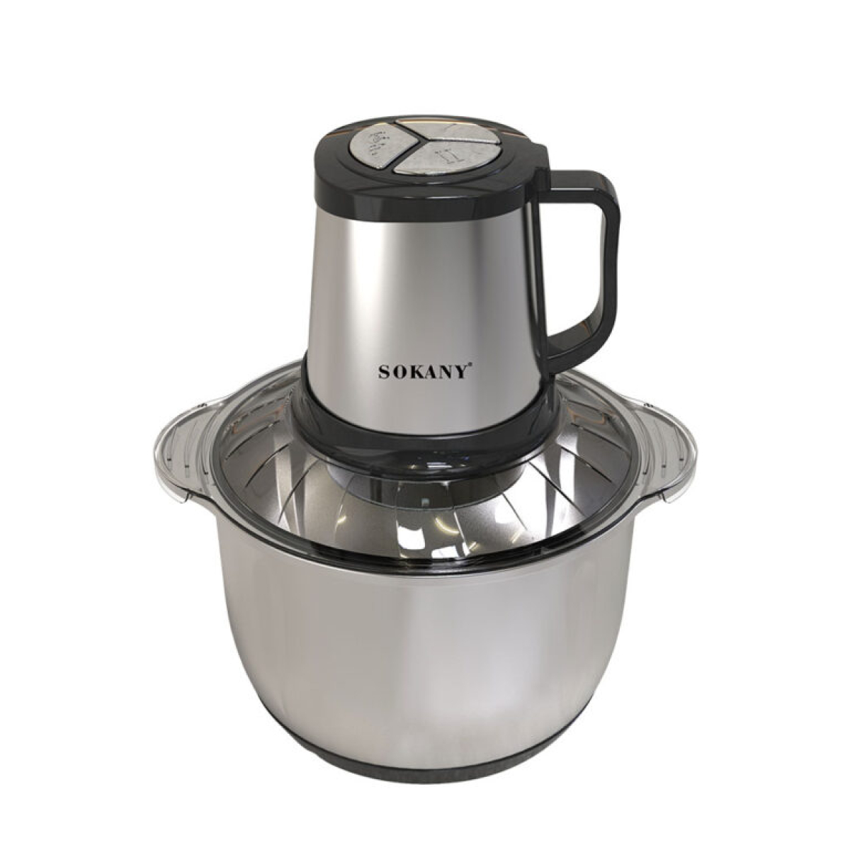 Подрібнювач Sokany 800 Вт з 4 лезами та чашею з нержавійної сталі об’ємом 5 літрів